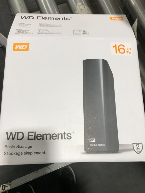 Photo 4 of WD 16TB Elements Desktop External Hard Drive, USB 3.0 external hard drive for plug-and-play storage - WDBWLG0160HBK-NESN