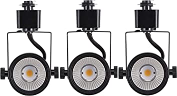 Photo 1 of 8W Dimmable LED Track Light Head,CRI 90+ Warm White 3000K,Adjustable Tilt Angle Track Lighting Fixture,120V 40° Angle for Accent Retail,Black Finish Halo Type - 3 Pack