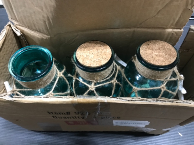 Photo 1 of 3 teal glass jars for bathroom decoration beach theme