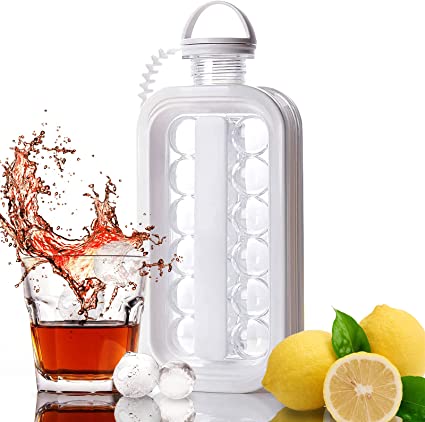 Photo 1 of  Ice Ball Maker, Portable Ice Maker Bottle Makes 17 Ice Cubes, Ice Cube Molds Bottle Creative Ice Hockey Bubble Ice Maker Kettle for Whiskey/ Hockey/ Champagne/ Juice/ Coffee
