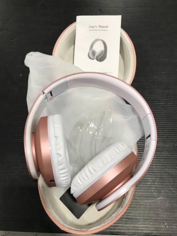 Photo 2 of Bluetooth Headphones Over-Ear, Zihnic Foldable Wireless and Wired Stereo Headset Micro SD/TF, FM for Cell Phone,PC,Soft Earmuffs &Light Weight for Prolonged Wearing(Rose Gold)