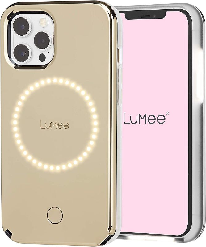 Photo 1 of LuMee HALO by Case-Mate - Light Up Selfie Case for iPhone 12 Pro Max (5G) - Front & Rear Illumination - 6.7 Inch - Halo Gold
