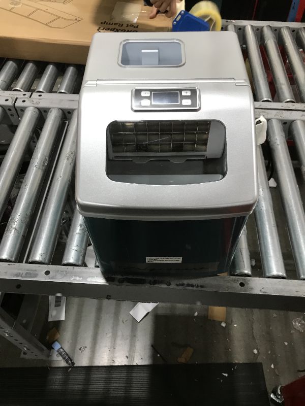 Photo 2 of ***SOLD FOR PARTS ONLY***Frigidaire 40 lbs Countertop Clear Square Ice Maker - Stainless Steel