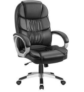 Photo 1 of  Faux Leather High Back Office Chair Ergonomic Executive Chair Swivel Computer Desk Chair with Lumbar Support, Black