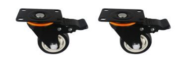 Photo 1 of 3” Caster Wheels, Swivel Plate Castors, 4 Pack Heavy Duty Swivel Casters with Brake, Safety Dual Locking and No Noise Polyurethane (PU)