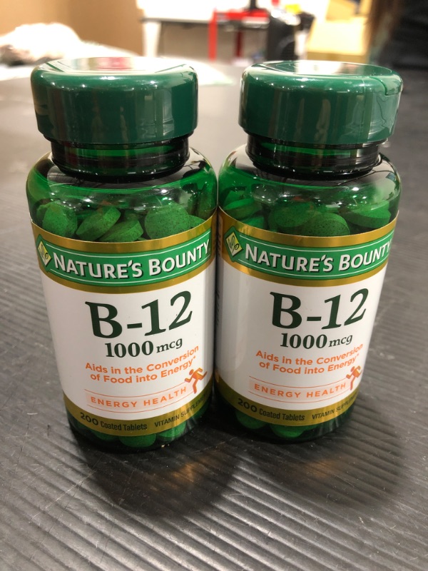 Photo 3 of (2 pack) Nature's Bounty Vitamin B12, Supports Energy Metabolism, Tablets, 1000mcg, 200 Ct

