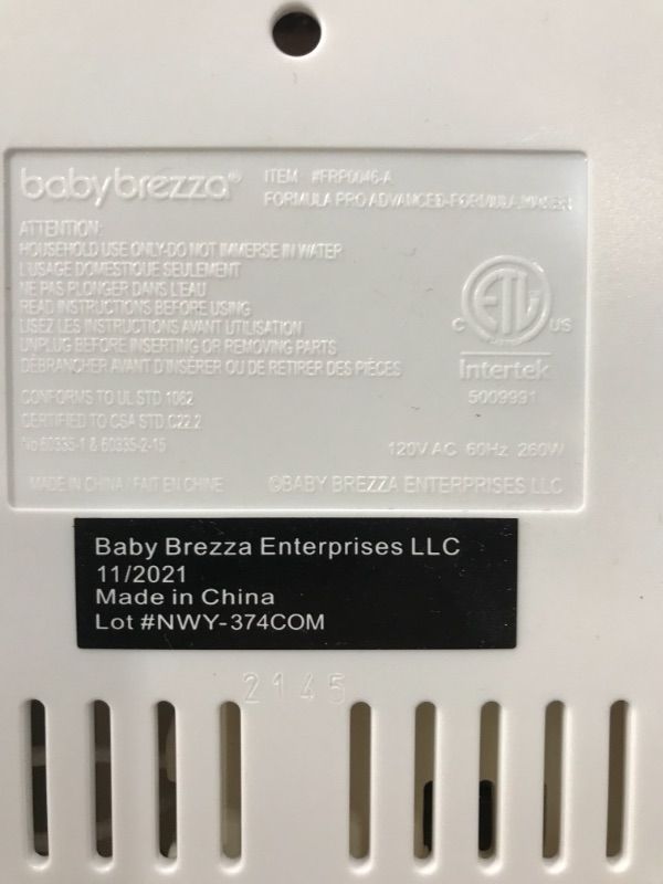 Photo 3 of Baby Brezza New and Improved Formula Pro Advanced Dispenser Machine