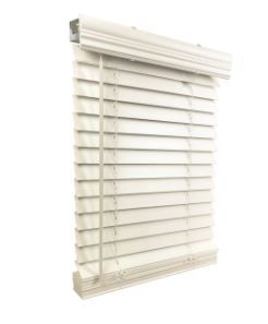 Photo 1 of 2" Cordless Faux Wood Blind 58.625" W X 48" H, Inside Mount
