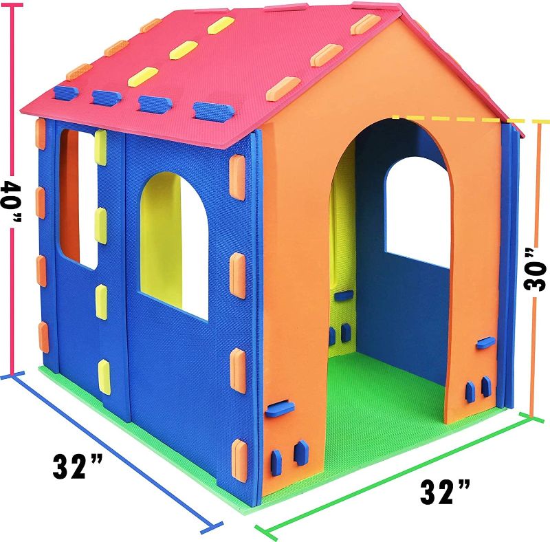 Photo 2 of Click N' Play Giant Kids Foam Playhouse Play Tent for Boy and Girls Indoor and Outdoor, Interlocking Eva Foam Tiles.
