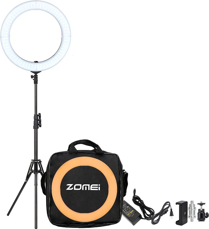 Photo 1 of 18 Inch Ring Light with Tripod Stand, Dimmable 58W 5500K LED Circle Light for TikTok/Live Stream/Makeup/YouTube with Carrying Bag ,Compatible Camera and Phone
