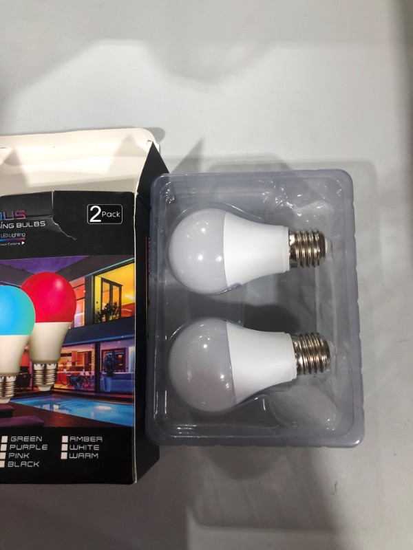 Photo 2 of Bright WiFi Smart Light Bulbs 13W 120W Equivalent A19 Music Sync RGBCW Color Changing Light Bulb Works with Alexa,Google,1300 Lumens,2700K-6500K Tunable Alexa Light Bulb,Dimmable Smart Bulb,2 Pack
