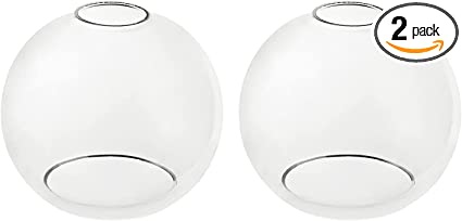 Photo 1 of 2 Pack Clear Glass Globe Lamp Shades Replacement Lampshade for Light Fixture Ceiling Fan, 1.65 inch Fitter, 5.9 in Diameter, 5.12" Height
