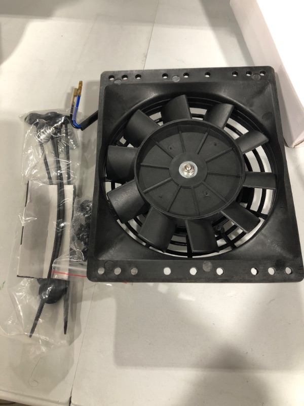 Photo 2 of 6 Inch Slim 650CFM Radiator Cooling Fans Universal Slim Pull Push 12V 80W Direct Replacement Electric Fan with Mount Kit