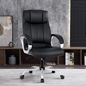 Photo 1 of Home Office Chair Executive Desk Chair Ergonomic Computer Chair with Lumbar Support Headrest Armrest High Back Rolling Swivel Chair PU Leather Task Chair for Adults
