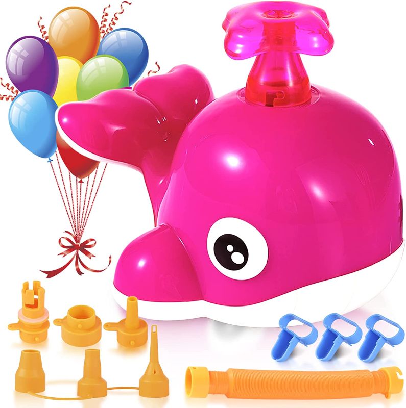 Photo 1 of Balloon Pump Electric, Air Balloon Blower - with Vacuum Pumping Function, Portable Air inflator Pump with Tying Tool for Inflatable Cushion, Air Balloon Pump for Decoration Wedding Party
