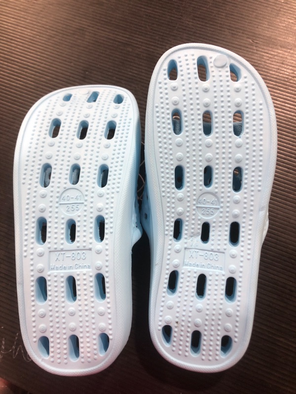 Photo 2 of  Shower Sandals Women Quick Drying Bath Slippers Non Slip Dorm Shoes- LIGHT BLUE- SIZE 9/10