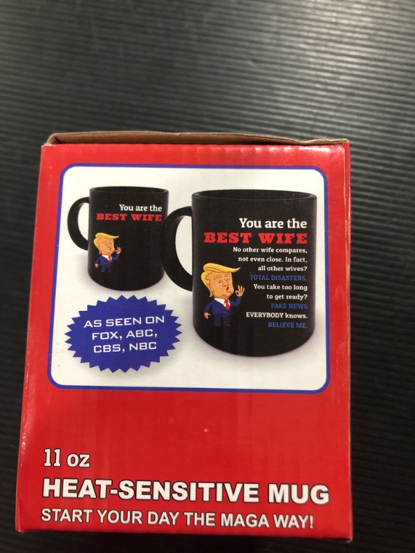 Photo 2 of 12oz Color-Changing Funny Coffee Mug - Top Trump Merchandise - Best Birthday Gifts for Women Who Have Everything, Unique Wedding Gift Ideas for Wife,