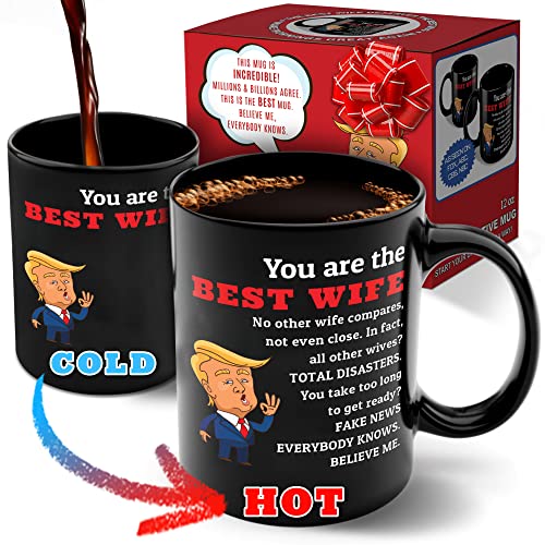 Photo 1 of 12oz Color-Changing Funny Coffee Mug - Top Trump Merchandise - Best Birthday Gifts for Women Who Have Everything, Unique Wedding Gift Ideas for Wife,