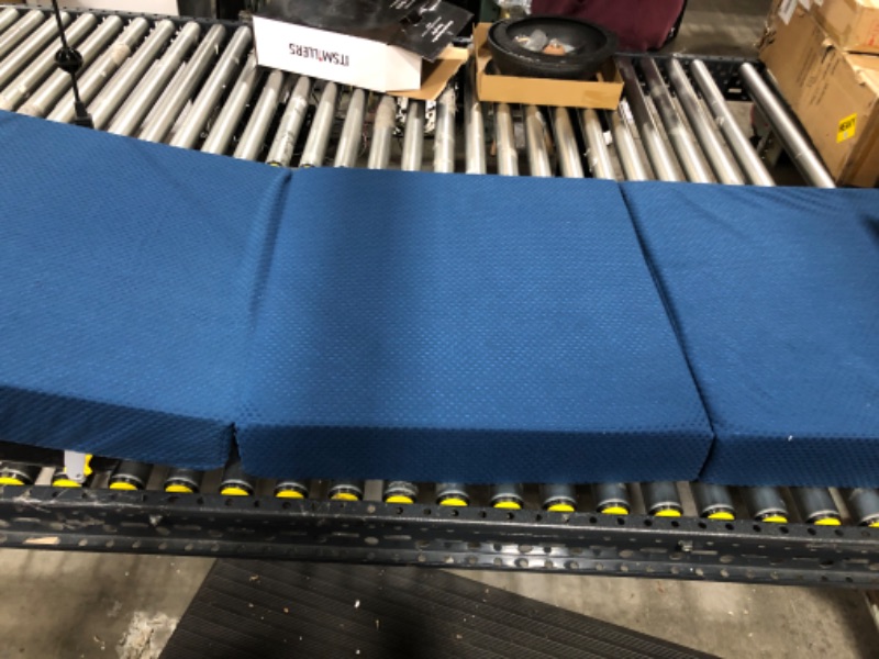 Photo 2 of 74x24 folding bench-patio- cushion- blue