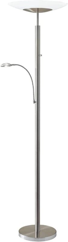 Photo 1 of Adesso 5128-22 Stellar LED Combo Torchiere, 72 in, 24W/3W LED Combo, Brushed Steel Finish, 1 Floor Lamp
