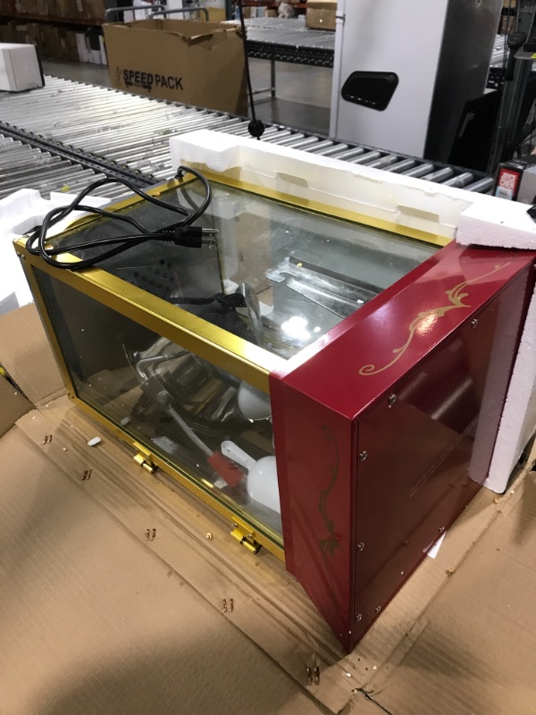 Photo 3 of Matinee Countertop Popcorn Machine – 3 Gallon Popcorn Popper, 8oz Kettle, Warmer, and 24 All-In-One Popcorn Packs by Great Northern Popcorn (Red)
