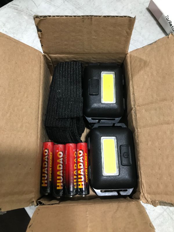 Photo 1 of 4pk of LED headlamps with batteries