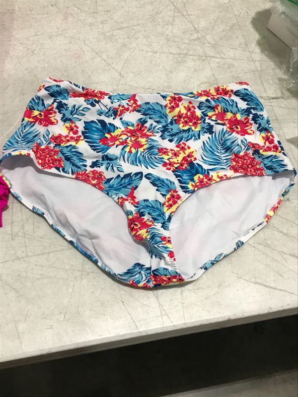 Photo 2 of 2 piece swimsuit pink top with floral bottoms - XL