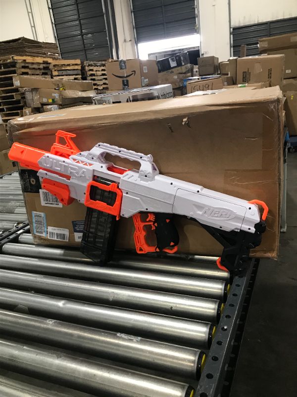 Photo 2 of NERF Ultra Select Fully Motorized Blaster, Fire for Distance or Accuracy, Includes Clips and Darts, Outdoor Games and Toys, Automatic Electric Full Auto Toy Foam Blasters
