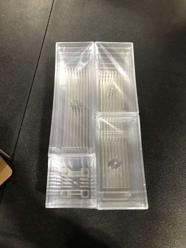 Photo 2 of 14 PCS Clear Plastic Drawer Organizer Tray for Makeup