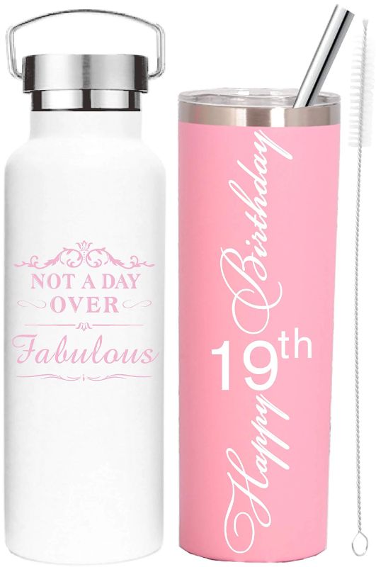Photo 1 of "Not a day over fabulous" water flask, 19th birthday gifts