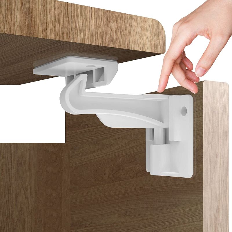 Photo 1 of 12 Pack Child Proofing Cabinet Locks White,Baby Safety Latches with Strong Adhesive