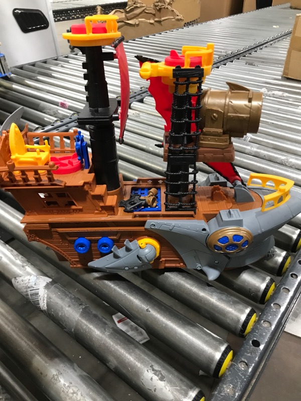 Photo 2 of Fisher-Price Imaginext Shark Bite Pirate Ship, Playset with Pirate Figures and Accessories for Preschool Kids Ages 3 to 8 Years
