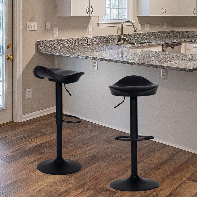 Photo 1 of  Bar Stools Set of 2 Modern Counter Height Bar Stools Plastic Adjustable Swivel Barstools with Footrest-Ergonomic Streamlined Kitchen Island Stools Bar Chair
