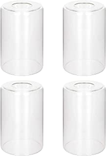 Photo 1 of 4 Pack Clear Glass Shade Covers Replacements, 5.5in Height, 3.5in Diameter, 1.65in Fitter, Eidonta Clear Cylinder Glass Lamp Shade Replacement Globe for Chandelier Pendant Wall Sconces Light Fixtures
