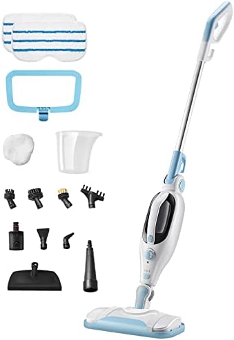 Photo 1 of DOKER Steam Mop Cleaner - Handheld Detachable Floor Steamer for Hardwood Floor Cleaning w/ 11 Accessories, 2 Mop Pads, Multi-functional for Home Use Tile Carpet Kitchen Window Wall Laminate
