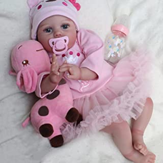 Photo 1 of CHAREX Realistic Reborn Baby Dolls Real Looking Lifelike Dolls for Girls 22 Inch Handmade Weighted Baby Dolls Newborn Silicone Baby Doll with Giraffe Toy Gifts for Kids Age 3+
