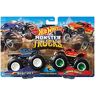 Photo 1 of Hot Wheels Monster Trucks Bigfoot Vs Snake Bite, [1:64 Scale] Demolition Doubles