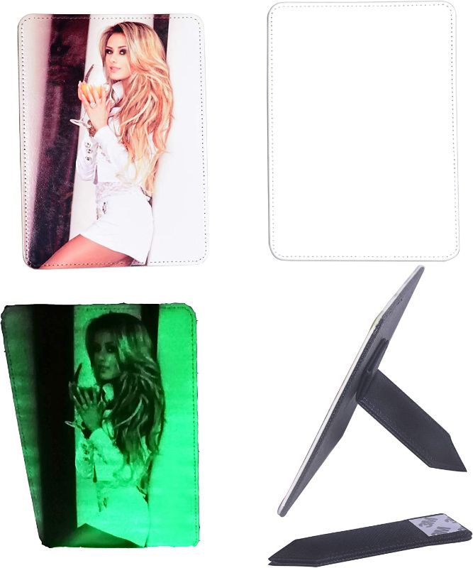 Photo 1 of 6 Pieces Sublimation Blanks Photo Frame Fluorescent PU Leather Diy Process
