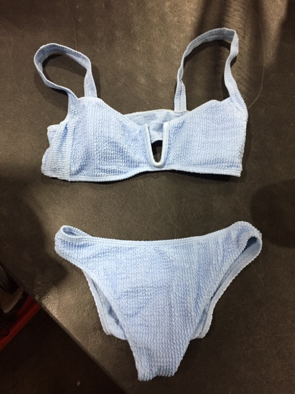 Photo 1 of 2 piece blue swimsuit size M