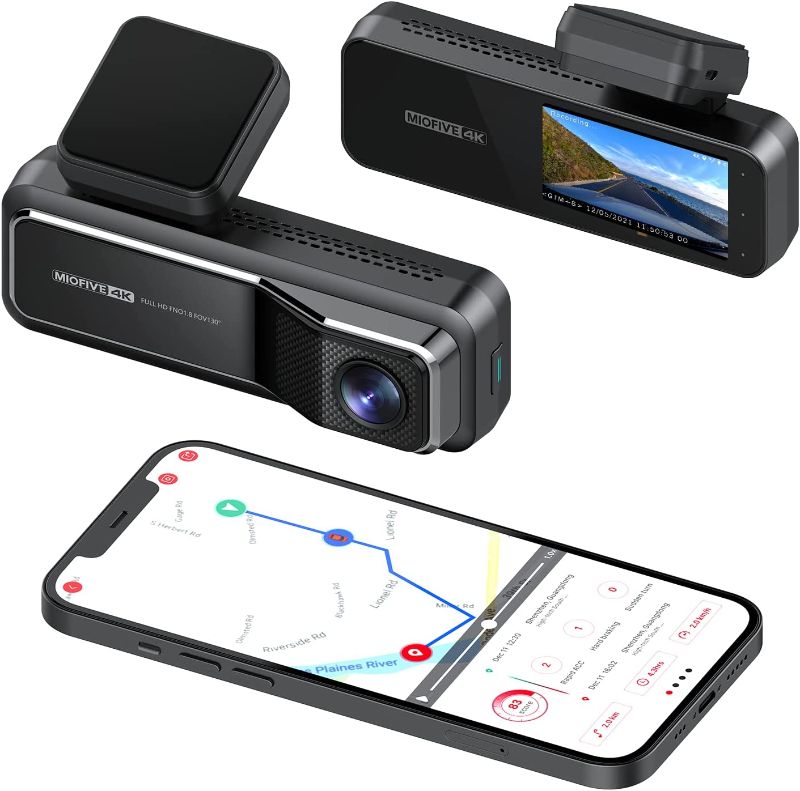 Photo 1 of Miofive Car Dash Cam with GPS and Speed – 4K Front Dash Camera with 5G WiFi, 2160P UHD Recorder, Built-in 64G eMMC Storage, Night Vision, G-Sensor, Motion Detection and Parking Mode with Time Lapse
