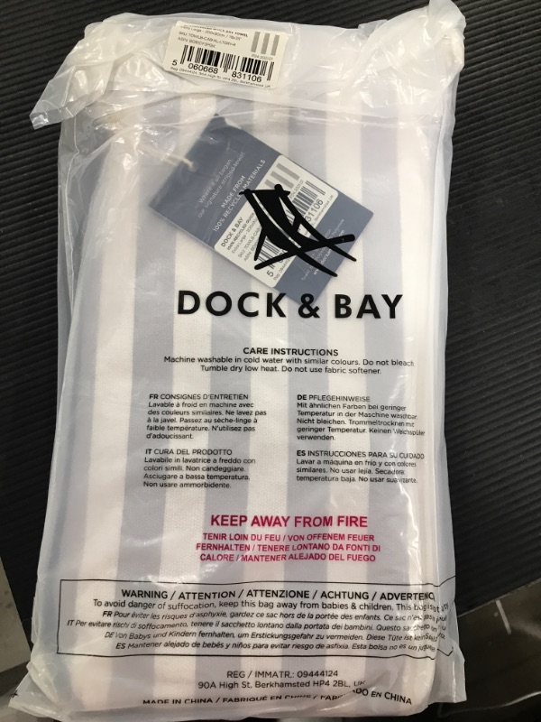 Photo 2 of 
Dock & Bay Beach Towel - for Travel, Swimming, Camping, Holiday - Super Absorbent, Quick Dry, Sand Free - Compact, Lightweight - 100% Recycled Materials - Includes Bag
