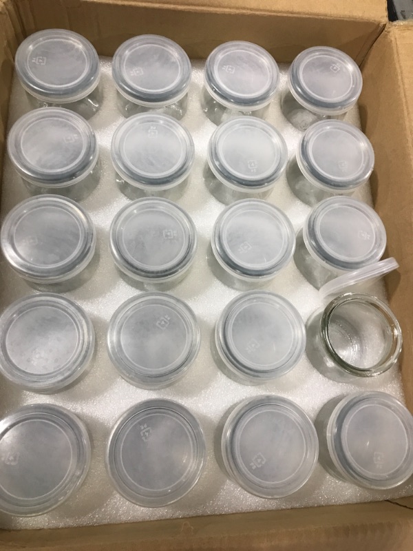 Photo 1 of 24 Pcs 15ML 0.5OZ Round Shaped Refillable Clear Container with White Plastic Screw Cap Lid for Makeup Water Lotion Cream Nail Powder Sample Storage Bottle Jar
