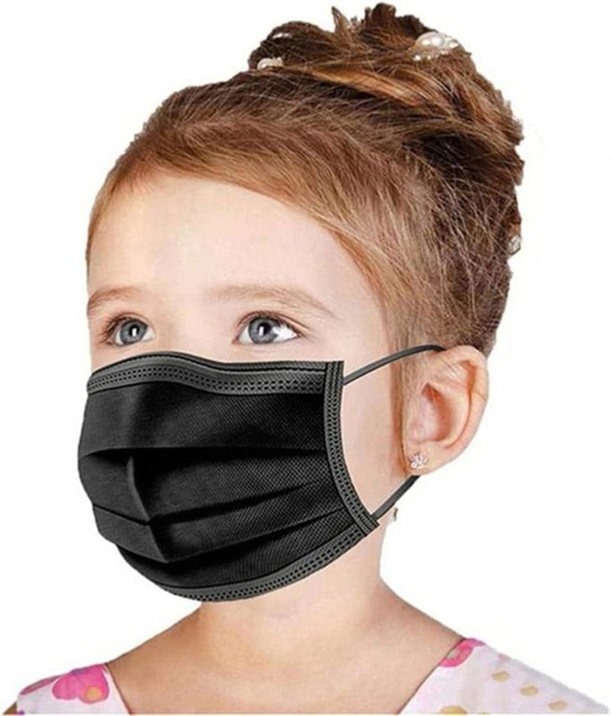 Photo 1 of [2 Packs] Kids Face Masks Disposable Mask 100 Pcs Children Sized Breathable Mouth Cover 