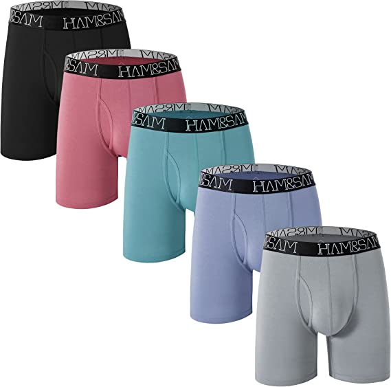 Photo 1 of [Size M] Men's Boxer Brief 5 Pack Bamboo Viscose Soft Skin-friendly Breathable Underwear for Men
