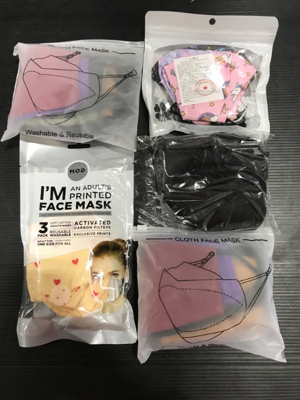 Photo 1 of [5 Packs] Reusable & Disposable Face Masks