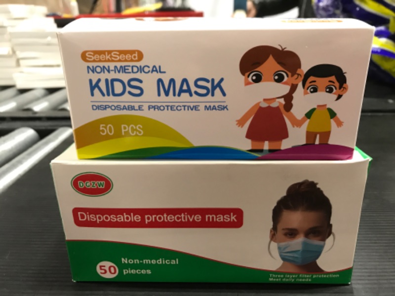 Photo 1 of [2 Packs] Disposable Protective Face Masks