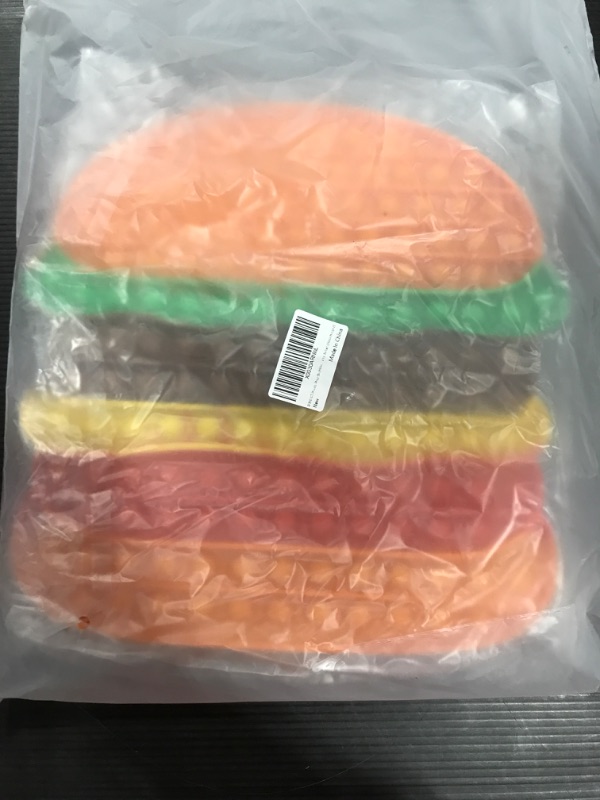 Photo 2 of 10 Inch Big Hamburger Pop Fidget Toy, Jumbo Sensory Bubble Stress Toy