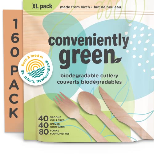 Photo 1 of 100% HOME Compostable Cutlery Set + Packaging – XL Pack of 160 Utensils