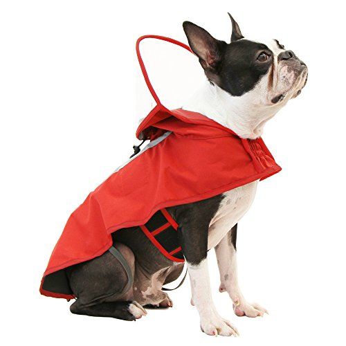 Photo 1 of [Size 2XL] Gooby - Raincoat, Adjustable Rain Cap with See Through Visor, Red,
