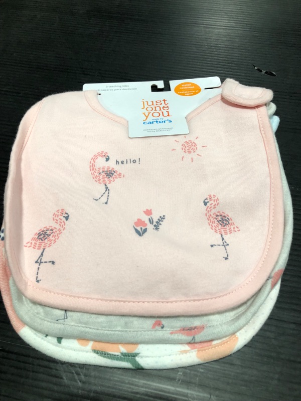 Photo 2 of Baby Girls' 3pk Flamingo Floral Bib - Just One You® Made by Carter's Pink